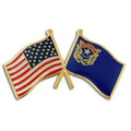 Nevada & USA Crossed Flag Pin